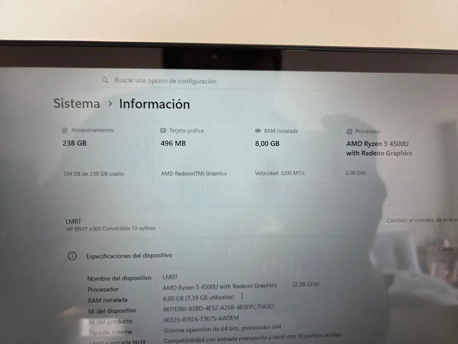 Portátil HP ENVY x360 convertible táctil 2 en 1 con lápiz óptico, Ryzen 5 4500U y pantalla 15.6
